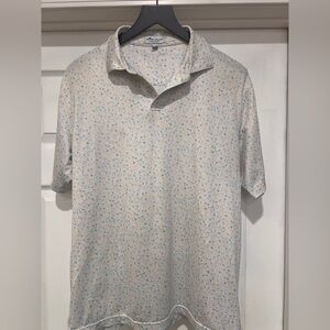 Peter Millar Floral Polo Shirt - Cream and Blue